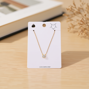 Collana con Diamante Rotondo in Acciaio Inossidabile 47653 - Product Image 2