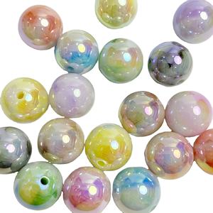 Haute qualité dégradé droit 30 pièces/sac trou étoile à l'intérieur des perles rondes pour la fabrication de bijoux chaîne porte-clés - Product Image 1