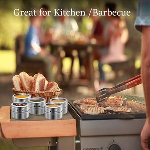 <b>Kitchen</b> 12 Magnetic Spice <b>Tins</b> With Wall Mounted Magnetic Spice Jar With Labelling Stickers Stainless Steel Spice Jar Containers - Product Image 4