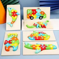 2021 Montessori 18การออกแบบ3D ปริศนาของเล่นเพื่อการศึกษาไม้จิ๊กซอว์ของเล่นเด็กของเล่นไม้