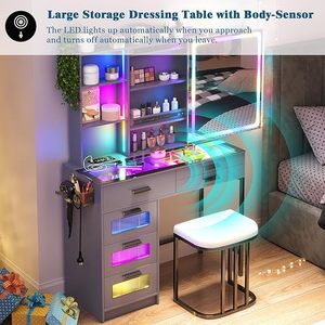 RGB Vanity bàn với trượt gương và đèn - Product Image 3