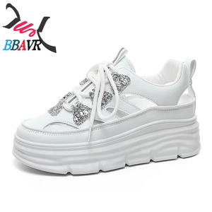 รองเท้าผ้าใบผู้หญิงแบบหนาพื้นหนา แฟชั่นเทนนิส ราคาถูก สไตล์ลำลอง สำหรับวิ่ง เล่นสเก็ตบอร์ด พร้อมส่ง - Product Image 6