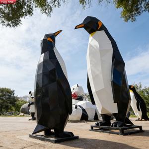 ประติมากรรมนกเพนกวินทรงเรขาคณิต YOUFINE ทำจากสแตนเลส ศิลปะตกแต่งสมัยใหม่สำหรับพื้นที่กลางแจ้ง ลานกว้าง สวน และพื้นที่เชิงพาณิชย์ - Product Image 6