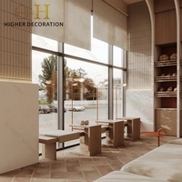 Comptoir de café haut de gamme avec vitrine transparente pour gâteaux et armoire de présentation en bois pour pains, à vendre