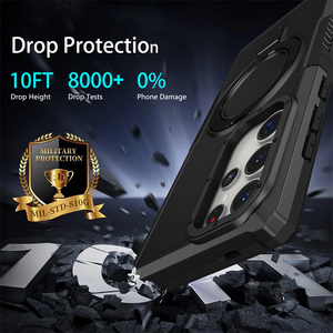 Armor Hybrid TPU + PC funda trasera para <span class=keywords><strong>Samsung</strong></span> Galaxy S25 S24 S23 S22 S21 <span class=keywords><strong>Ultra</strong></span> Plus S23 S20 FE <span class=keywords><strong>Note</strong></span> <span class=keywords><strong>20</strong></span> <span class=keywords><strong>Ultra</strong></span> con soporte de anillo giratorio - Product Image 2