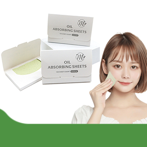 100 pièces/paquet Portable maquillage thé vert tissu visage contrôle de l'huile <span class=keywords><strong>film</strong></span> buvard feuilles absorbantes d'huile pour visage peau grasse - Product Image 2
