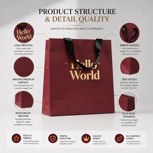 Cardboard <b>Paper</b> <b>Bag</b> Sturdy Custom Made <b>Paper</b> <b>Bag</b> with Handles for Heavy Duty Shopping and Luxury <b>Gift</b> Packaging - Product Image 4