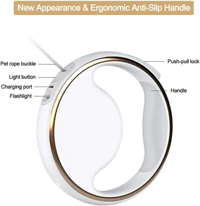 Correa retráctil de nailon con Logo personalizado para perro, accesorios flexibles, brillante, iluminada con Flash, correa de plomo automática para mascotas - Product Image 5