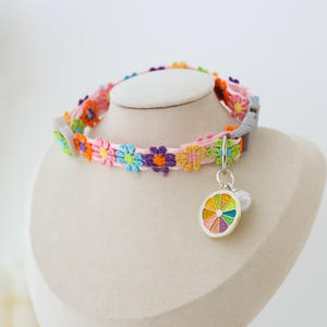 Collares para Perros y Gatos con Diseño Nuevo, Bonitos y Ajustables, de Poliéster con Hebilla, Coloridos, Ecológicos, con Flores de Arcoíris - Product Image 5