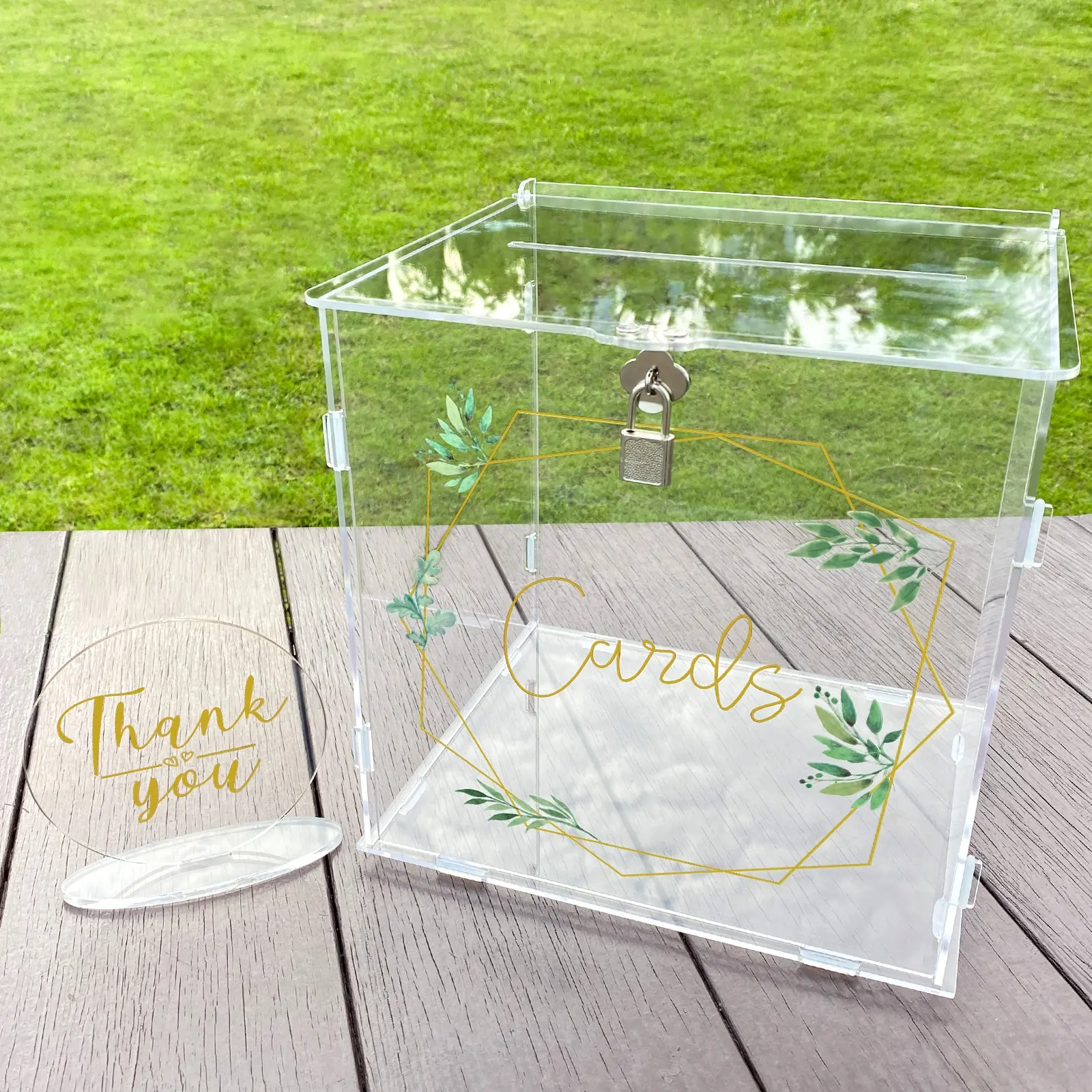 Ourwarm Custom Memory Wishing Well Geschenk Gelds chloss Acryl Hochzeits karte Box für den Empfang