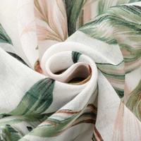 2025 printemps été mince foulard en soie fleurs tropicales feuilles de bananier imprimer gland châle Polyester écharpe pour les femmes