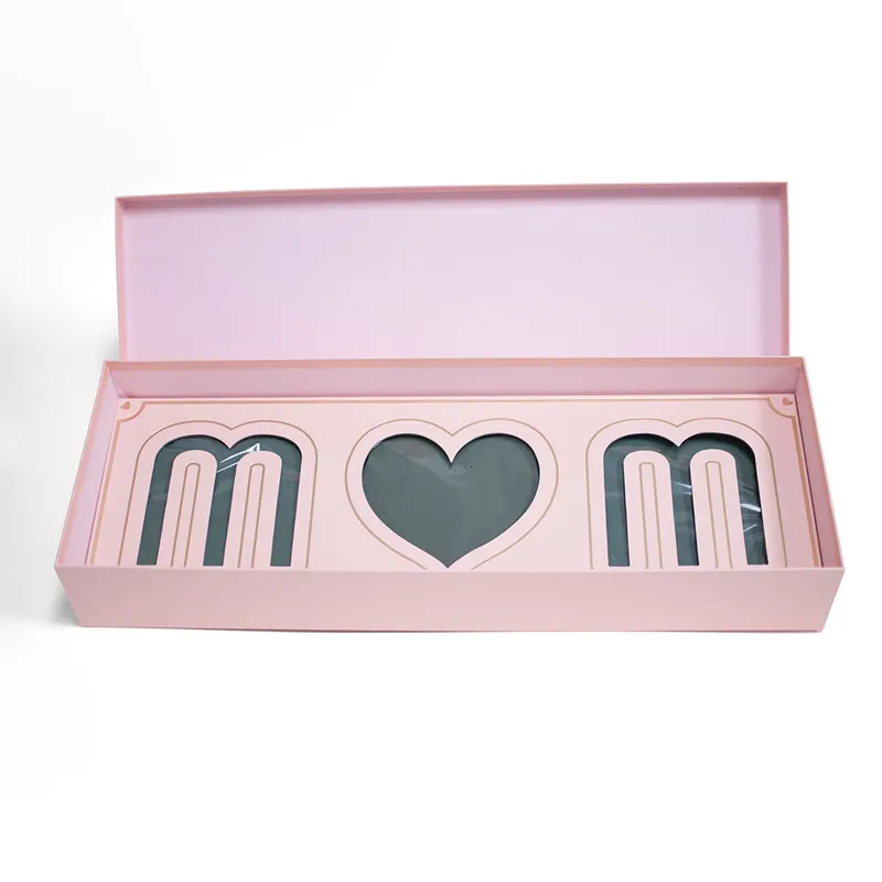 Kotak Bunga Love Mom Persegi Panjang, dengan Liner dan Busa Hadiah Hari Ibu