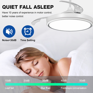 Energy Saving Office Invisible <span class=keywords><strong>Led</strong></span> Controle Remoto Retrátil Luz Ventilador de Teto para Sala - Product Image 3