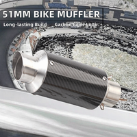 Silencieux d'échappement universel en fibre de carbone 51 mm avec DB Killer pour RC390 Ninja250 300SR Msx125 Mt07, état neuf, échappement de moto