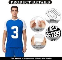 22 pièces de numéros de maillot thermocollants de 8 pouces, écologiques, imperméables, pour transfert thermique, pour T-shirt, uniforme d'équipe, vêtement de football