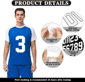 22 Parches Termoadhesivos Personalizados de 8 Pulgadas, Ecológicos, Impermeables, con Números para Camisetas, Uniformes de Equipo, Ropa de Fútbol - Product Image 3