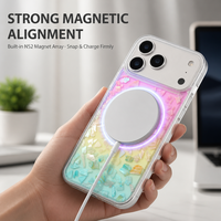 Coque de téléphone en résine époxy avec coquille naturelle intégrale pour iPhone 18DUO 17Pro Max, protection complète, antichoc magnétique