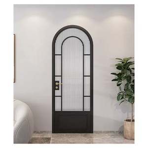 High Quality Custom Semicircular Arch <strong>Top</strong> Aluminum Frame Casement <strong>Door</strong> American Retro Style for Patio - Product Image 3