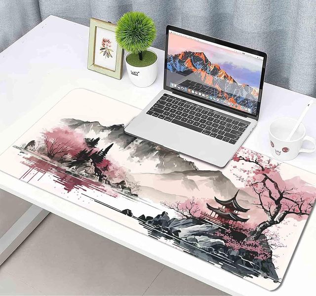 Custom Chinese Ink Painting Custom Logo Rubber Sublimation Waterproof Non-slip Large Gaming Mouse Pads for Office Use
