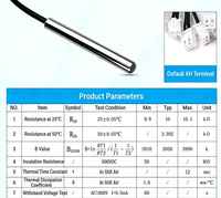 Sonde de température PT100 de type K pour sonde d'humidité, thermistance NTC 10k haute précision pour le contrôle de la température