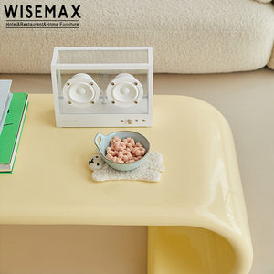 WISEMAX mobili nordico moderno appartamento <span class=keywords><strong>tavolino</strong></span> da salotto mobili in legno massello giallo <span class=keywords><strong>basso</strong></span> <span class=keywords><strong>tv</strong></span> unità lungo tavolo centrale - Product Image 3