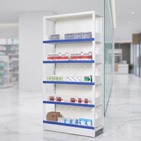 Étagère de rangement et de présentation de médicaments en acier, 900 mm de large, à six niveaux, design moderne pour l'organisation des hôpitaux et cliniques