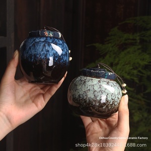 Bocaux en céramique pour thé, pots de conservation hermétiques, pots d'emballage pour thé, pots en céramique effet four, petits et moyens, vente en gros usine - Product Image 1