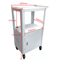 Chariot de service mobile réglable pour ordinateur portable/tablette, en acier laminé à froid blanc, design professionnel