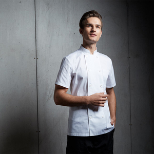 OEM Wholesale Custom Summer Hotel Uniforms <strong>Black</strong> Short Sleeve Restaurant and Hotel Kitchen Work Wear <strong>Chef</strong> <strong>Jacket</strong> - Product Image 4