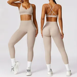 Langärmeliger sexy Yogaanzug eng eng schnell trocknend bedruckte Sportbekleidung für Laufen Fitness stilvolle Trainingsbekleidung