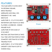 1Hz-1MHz XR2206 Function Signal Generator DIY Kit Sine/Triangle/Square Output Signal Generator Adjustable Frequency Amplitude