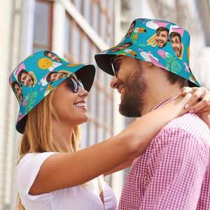 Chapeau de pêcheur personnalisable et amusant, design feuille dessinée à la main, chapeau bob personnalisé avec photo pour hommes et femmes, usage quotidien - Product Image 6