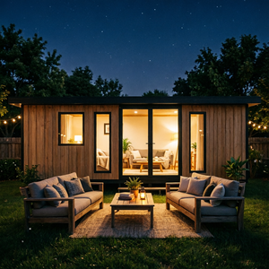Casetta Prefabbricata per Ospiti da Giardino, Cabina Modulare a Installazione Rapida, <span class=keywords><strong>Sala</strong></span> Ricevimenti Senza Necessità di Costruzioni Pesanti, Uso Esterno - Product Image 3