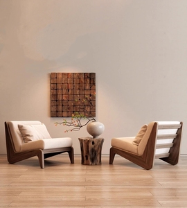 เก้าอี้โซฟาไม้เนื้อแข็งสไตล์วินเทจจากฝรั่งเศส, เก้าอี้เดี่ยวมีพนักพิงเก้าอี้ระเบียงเลานจ์สำหรับบ้านโรงแรมเฟอร์นิเจอร์ - Product Image 5