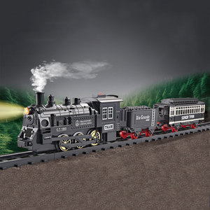 <span class=keywords><strong>Locomotora</strong></span> Clásica de <span class=keywords><strong>Juguete</strong></span> con Vagón de Carga, Vías de Tren, Tren de <span class=keywords><strong>Vapor</strong></span> con Luz y Música para Niños - Product Image 4