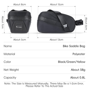 Sacoche de selle compacte WEST BIKING avec feu arrière suspendable, sacoche arrière de vélo compacte, sacoche arrière de vélo tendance pour le cyclisme - Product Image 6