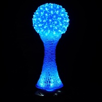 Décoration de fête à domicile personnalisée, fleur artificielle lumineuse à LED, boule de fleurs, vase en cristal