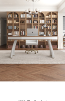 Bureau en forme de L en bois de luxe de style léger bureau d'étude de sensation haut de gamme simple maison moderne salon bureau d'ordinateur