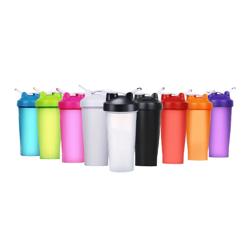 Wholesale Custom Logo 400ML/600ML Plastic Protein Bottle Shaker with Lids and Mixer Ball BPA Free Sport Gym Shaker Bottles