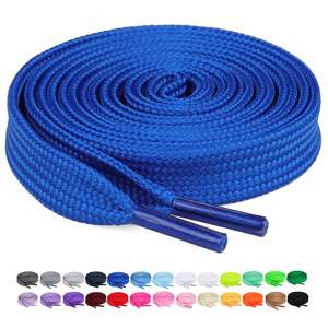 Lacets plats tressés colorés en polyester, lacets de chaussures de sport personnalisés pour baskets décontractées, vente en gros - Product Image 5