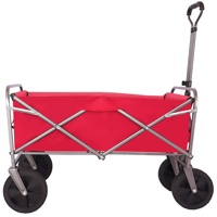 Chariot de jardin pliable à quatre roues en acier inoxydable, chariot à main, poussette, outils, pour enfants et animaux domestiques, OEM ODM pris en charge