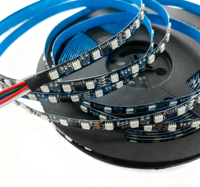 Bandes lumineuses numériques RGBW Epistar IC 2700K-5000K découpables avec contrôle par application, LED intelligentes, PCB noir