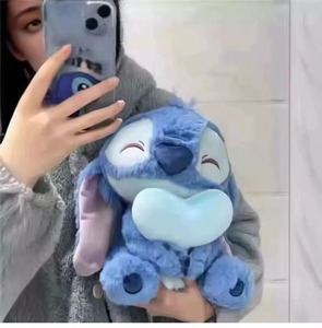 Lindo Peluche de Stitch con Corazón, Azul/Rosa, Juguete de Peluche de Dibujos Animados, Almohada de Pareja de Lilo y Stitch, Regalo de San Valentín para Niñas - Product Image 6