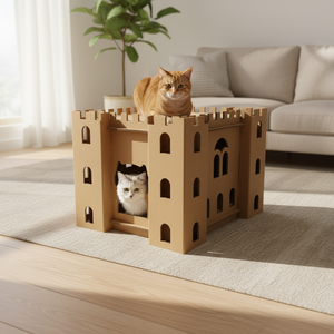 <span class=keywords><strong>Castillo</strong></span> Gigante <span class=keywords><strong>de</strong></span> Cartón <span class=keywords><strong>para</strong></span> <span class=keywords><strong>Gatos</strong></span>, Casa Rascadora Resistente <span class=keywords><strong>de</strong></span> Cartón Corrugado, Juguete Interactivo y Escondite <span class=keywords><strong>para</strong></span> <span class=keywords><strong>Gatos</strong></span> <span class=keywords><strong>de</strong></span> Interior - Product Image 1