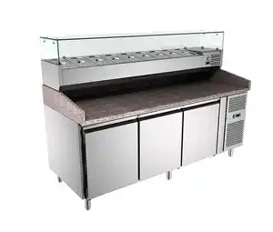 Soğutma ekipmanları salata barı serin bar/sandviç, salata hazırlık pizza sayacı buzdolabı/mermer pizza hazırlık masa