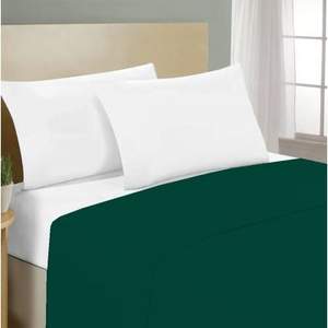 Flat <b>Sheet</b> 150x300cm 100% Cotton Dark Green <b>For</b> German <b>Single</b> <b>Bed</b> Size - Product Image 3