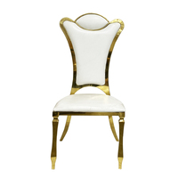 Chaises de Salle à Manger et d'Hôtel Empilables en Acier Inoxydable Style Moderne avec Cuir pour Réceptions, Mariages et Décoration