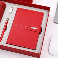 Carnet A5 en acier inoxydable imprimé en typographie avec logo personnalisé, cadeau d'entreprise, vente en gros, ensemble stylo et clé USB promotionnel de luxe pour affaires