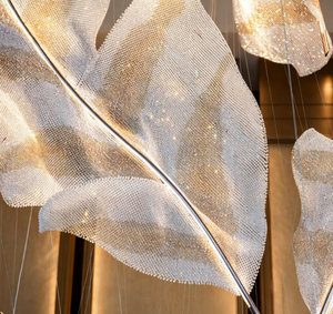 Luminaire suspendu en plumes personnalisé, créatif et sur mesure pour hall d'accueil, restaurant artistique, salon <span class=keywords><strong>de</strong></span> beauté - Product Image 4