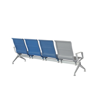 Banc d'attente public en métal personnalisé pour aéroport et hôpital, 3 places, coussin en mousse PU, accoudoir, mobilier commercial